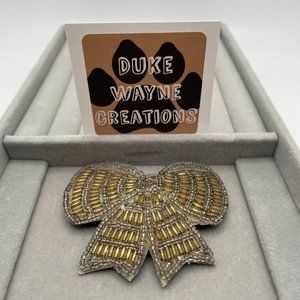 Vintage Seed Bead Bow Pin